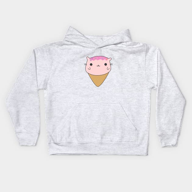 Cute Cat Ice Cream T-Shirt Kids Hoodie by happinessinatee